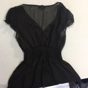 Brown short sleeve blouse